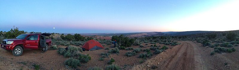 Campsite in southern Utah