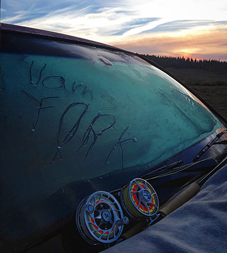 Frosty windshield at Ham's Fork