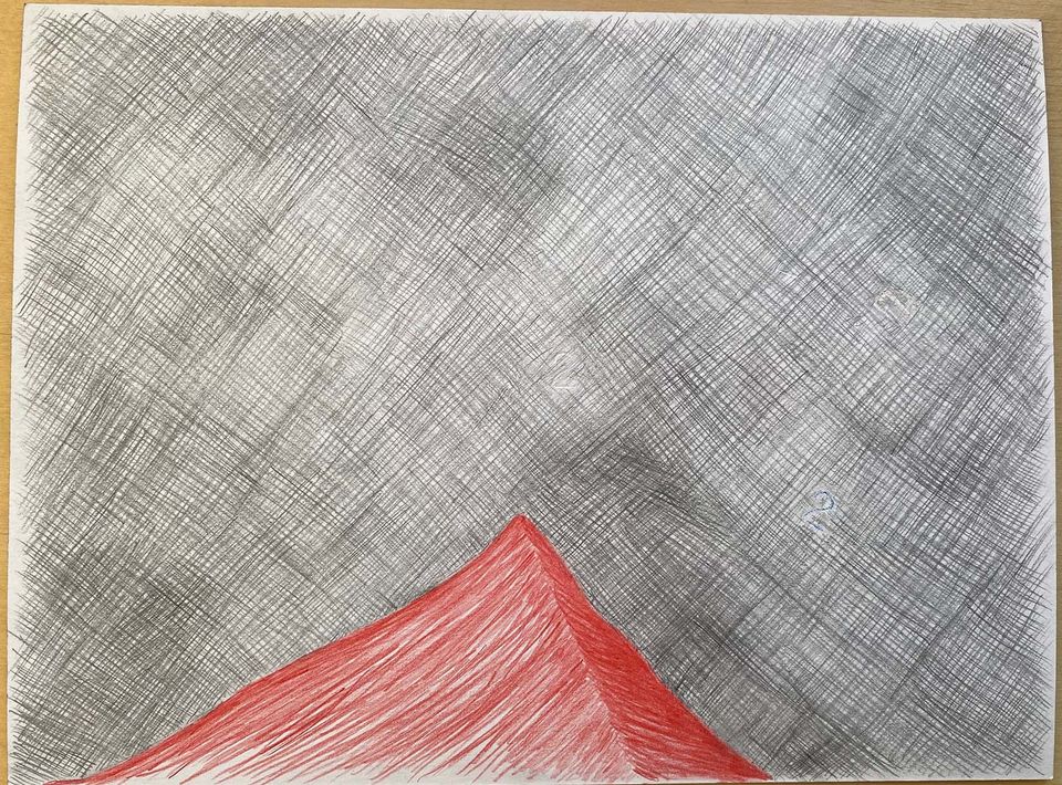 drawing of a butte by Laurel Hunter