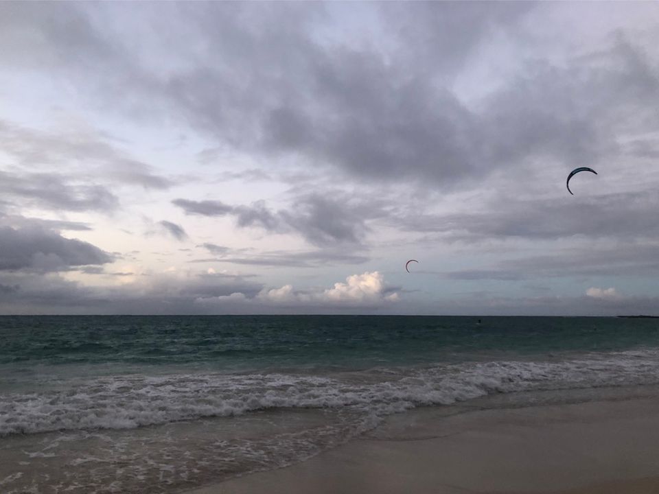 Kiteboarding in Hawaii.